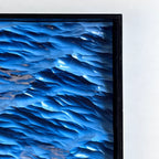 Handcrafted 3D Ocean Wave Wood Carving – Framed Wall Art