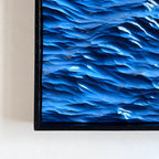 Handcrafted 3D Ocean Wave Wood Carving – Framed Wall Art