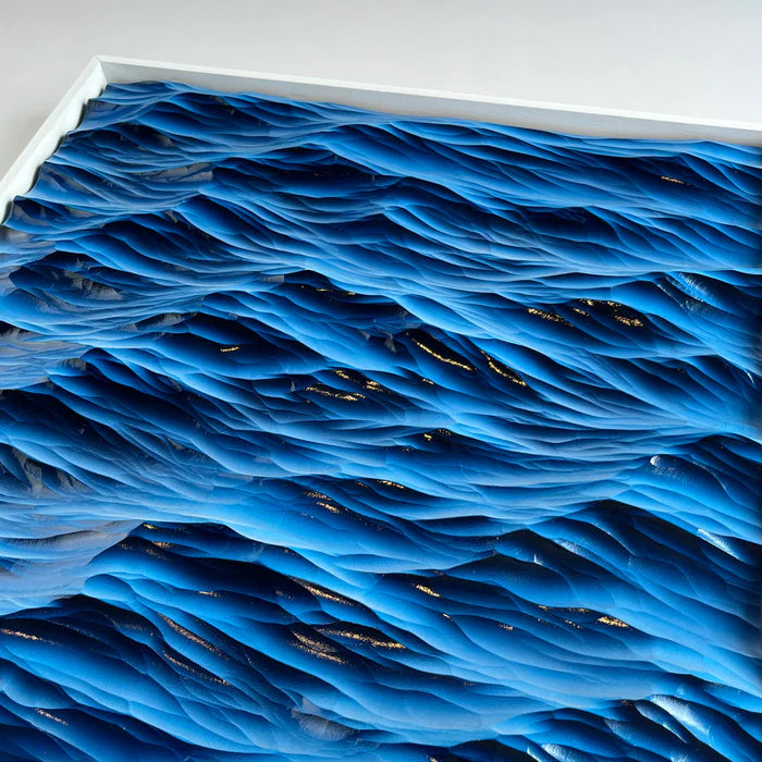 Hand-Carved Wooden Ocean Wave Wall Art – 3D Coastal Sculpture