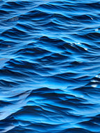 Hand-Carved Wooden Ocean Wave Wall Art – 3D Coastal Sculpture