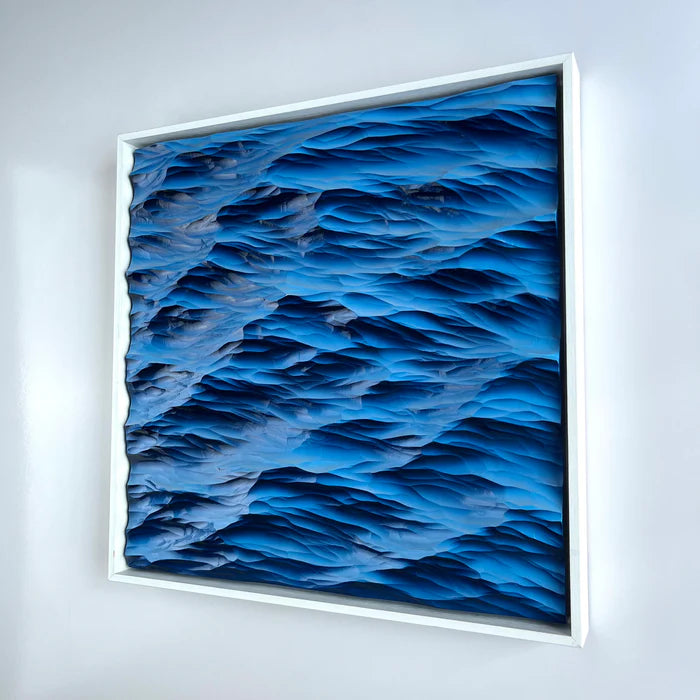 Hand-Carved Wooden Ocean Wave Wall Art – 3D Coastal Sculpture