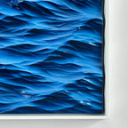 Hand-Carved Wooden Ocean Wave Wall Art – 3D Coastal Sculpture