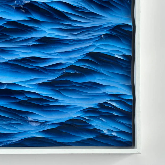 Hand-Carved Wooden Ocean Wave Wall Art – 3D Coastal Sculpture
