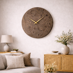 Handcrafted Solid Wood Wall Clock – Natural Grain Round Design