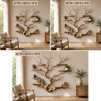 Branch Display Shelf – Sculptural Solid Wood Wall Shelf for Living Room