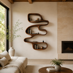 Flowing Loop Wood Wall Shelf