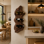 Rustic Bottle Holder – Solid Wood Wall-Mounted Rack for Home Bar Decor