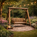 Handcrafted Wooden Swing Set – Outdoor Garden Swing Bench
