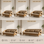 Sculptural Sofa Bench – Solid Wood Lounge Bench with Cushioned Seat