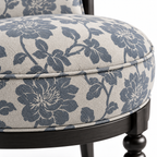 Floral Upholstered Accent Chair with Turned Wood Details