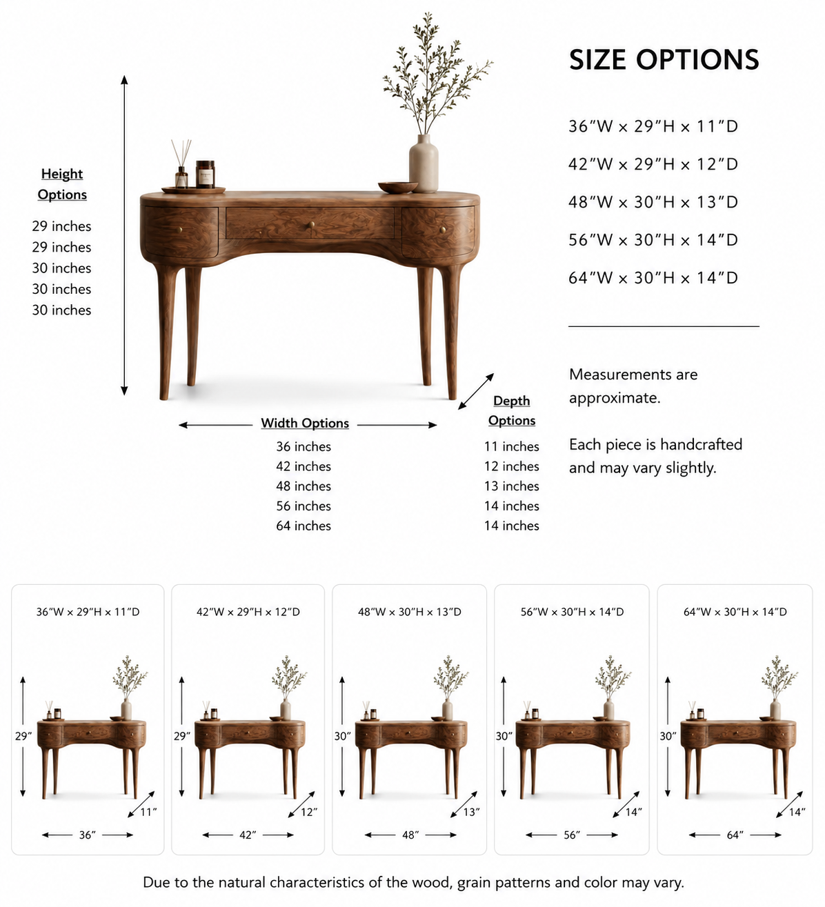 Makeup Vanity Table – Solid Wood Vanity with