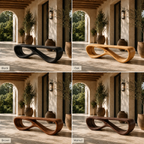 Infinity Bench – Sculptural Solid Wood Bench for Modern Living Room