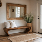 Modern Organic Wooden Bench – Sculptural Wood Furniture for Living Spaces
