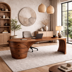 Sculptural Desk – Handmade Solid Wood Desk for Executive Office
