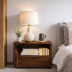 Solid Wood Nightstand – Modern Natural Bedside Table