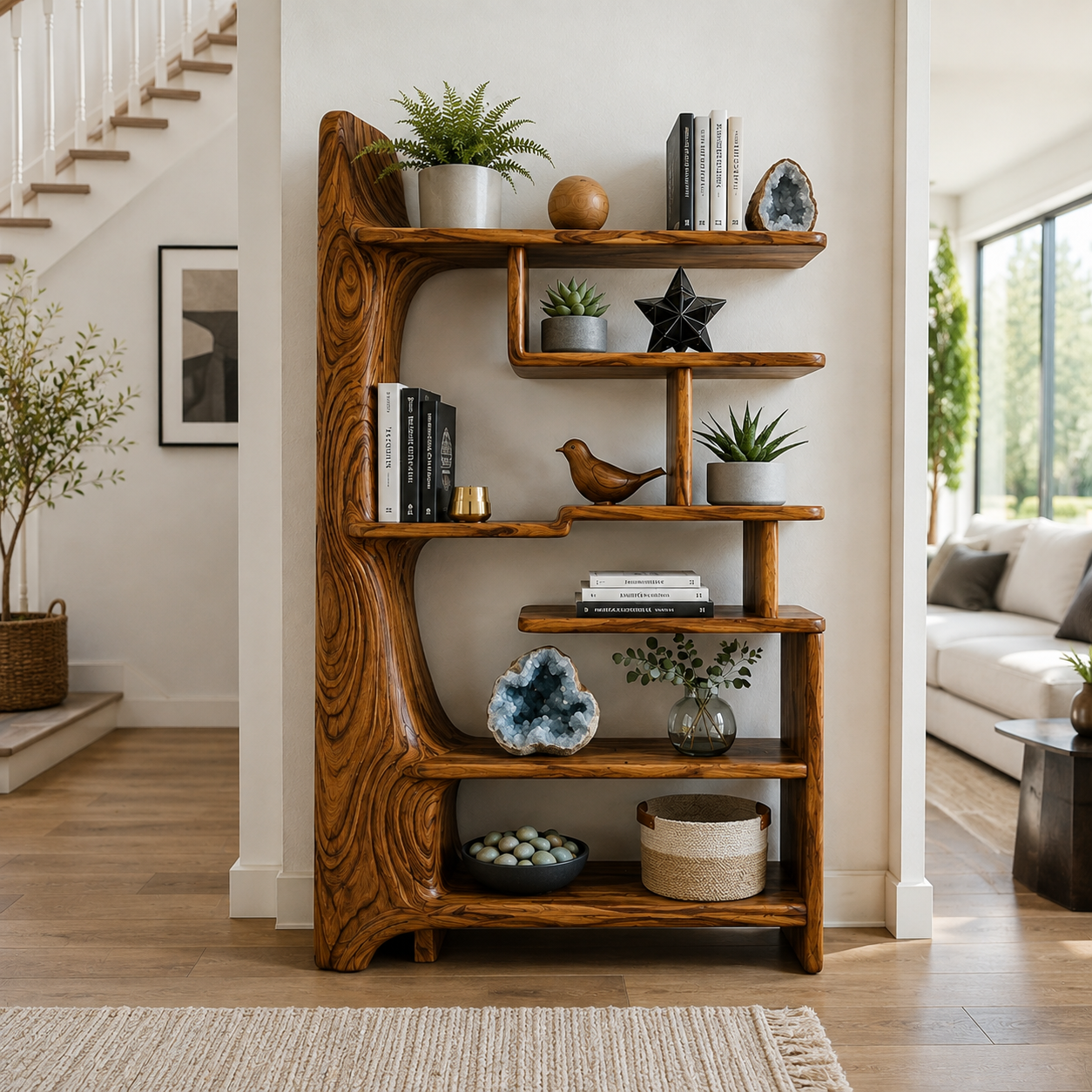 Organic Tree Frame Wood Bookshelf
