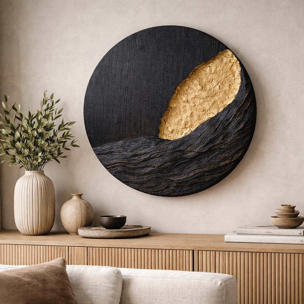 Sculptural Wall Art – Handmade Wooden Wall Decor for Modern Home
