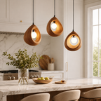 Sculptural Pendant Light – Handmade Wooden Hanging Lamp for Modern Decor