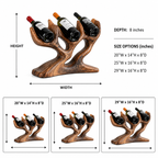 Branch Wood Wine Rack – Solid Wood 3 Bottle Display Stand for Dining Room Decor