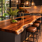 Live Edge Kitchen Countertop – Solid Wood Island Top for Modern Kitchen