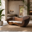 Solid Wood Wave Lounge Chair – Sculptural Accent Chair