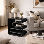 Sculptural Side Table – Solid Wood Table for Living Room and Bedroom