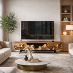 Live Edge TV Stand – Solid Wood Media Console for Living Room Decor