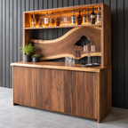 Live Edge Wood Home Bar Cabinet