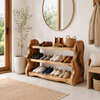 Live Edge Wood Shoe Rack