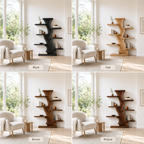 Tree Trunk Wood Bookshelf – Solid Wood Display Shelf for Living Room Decor