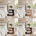 Sculptural Wood Nightstand – Solid Wood Bedside Table for Bedroom Decor