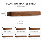 Wood Fireplace Mantel – Solid Wood Floating Shelf for Cozy Living Room Decor