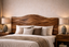 Solid Wood Bed Frame with Sculpted Wave Headboard – Organic Design