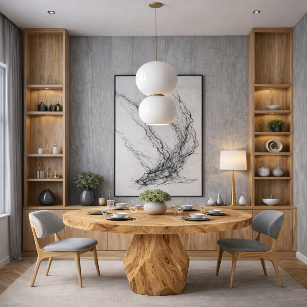 Solid Wood Dining Table – Modern Natural Furniture for Dining Spaces