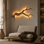 Driftwood Wall Light – Natural Wood Branch LED Wall Decor for Bedroom Decor