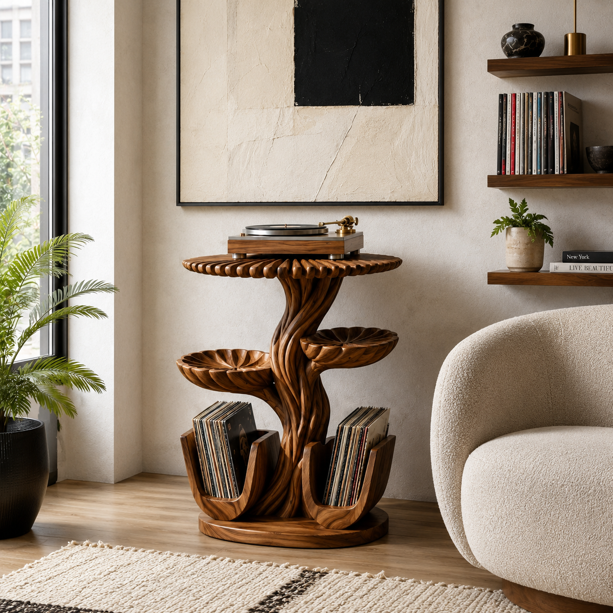 Sculptural Vinyl Record Stand