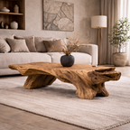 Tree Root Coffee Table – Solid Wood Rustic Table for Living Room Decor
