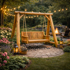 Handcrafted Wooden Swing Set – Outdoor Garden Swing Bench