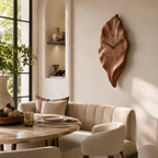 Leaf Wood Wall Clock – Solid Wood Decorative Clock for Dining Room Decor