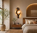 Sculptural Wall Light – Solid Wood Modern Sconce for Home Decor