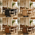 Oval Wood Dining Table Set – Solid Wood Dining Room Table with Chairs for Modern Organic Decor