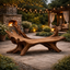 Tree Root Outdoor Bench – Solid Wood Rustic Bench for Patio and Garden Decor