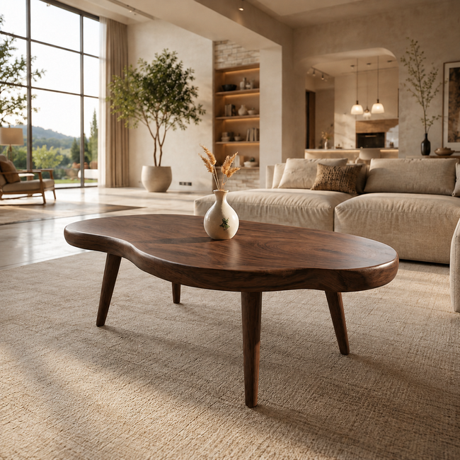 Round Coffee Table – Solid Wood Table for Living Room Main Image