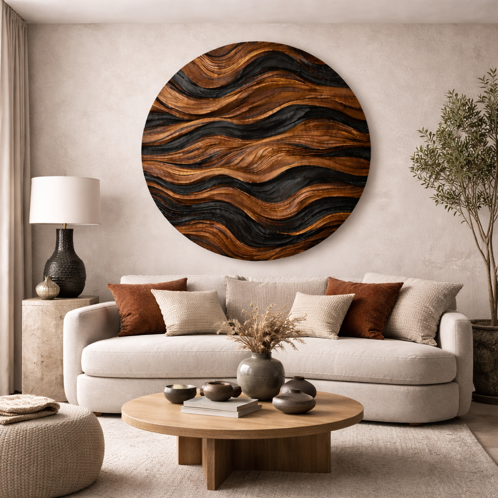 Carved Wooden Wall Art – Modern Natural Leaf Wall Sculpture