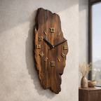 Live Edge Wall Clock – Solid Wood Rustic Clock for Modern Farmhouse Decor