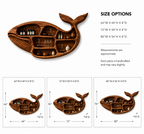 Whale Shaped Wood Wall Shelf – Solid Wood Display Shelf for Dining Room and Home Bar Decor