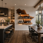 Wall-Mounted Wine Holder – Solid Wood Bottle Rack for Kitchen and Home Bar Decor