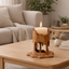 Handcrafted Wooden Drip Candle Holder – Natural Design
