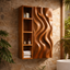 Wavy Wall Cabinet – Solid Wood Bathroom Storage Cabinet for Modern Decor
