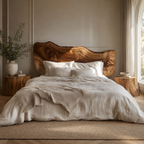 Live Edge Bed Frame – Solid Wood Bed with Natural Headboard